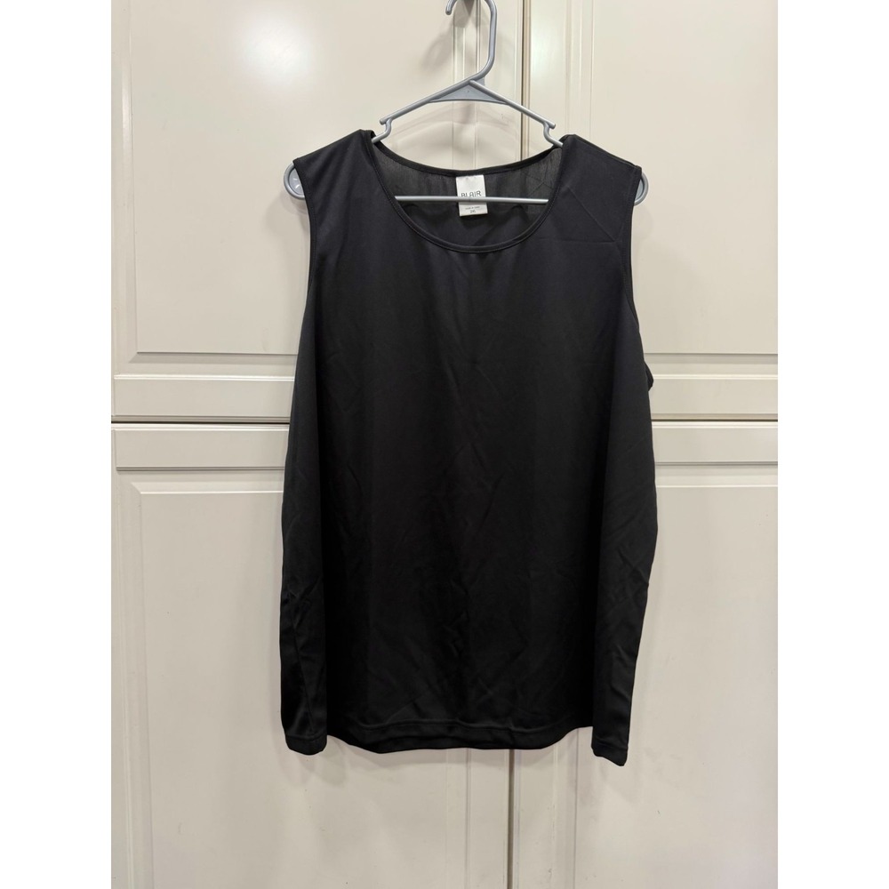 Blair Womens Black Sleeveless Tank Top 2XL 100% Polyester